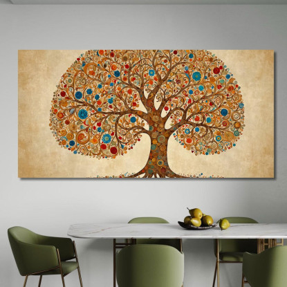 Quadro Albero Della Vita Cerchi E Colori Caldi avt23 quadro stampato su tela