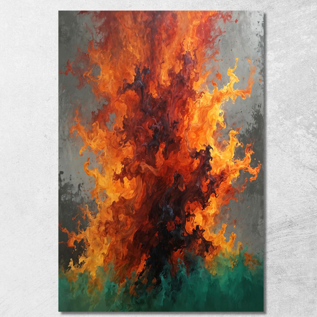 Quadro Astratto Con Fiamme Rosse E Arancioni abs15 quadro stampato su tela Quadro Astratto Con Fiamme Rosse E Arancioni abs15 quadro stampato su tela