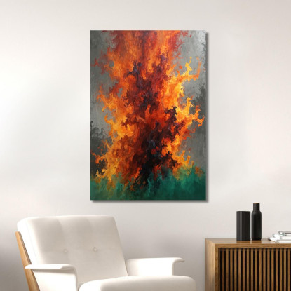 Quadro Astratto Con Fiamme Rosse E Arancioni abs15 quadro stampato su tela