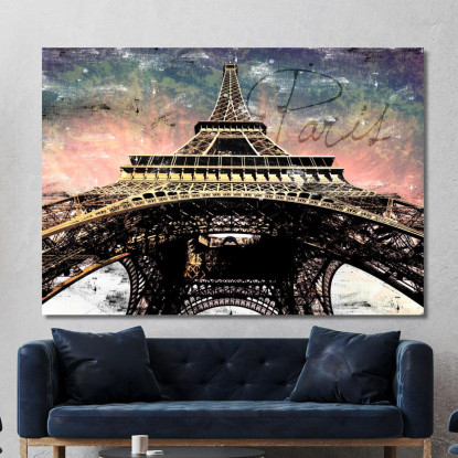 Quadro Astratto Incantevole Parigi abs47 quadro stampato su tela