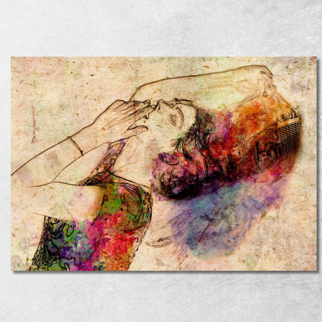 Quadro Astratto Pensiero Di Donna abs65 quadro stampato su tela Quadro Astratto Pensiero Di Donna abs65 quadro stampato su tela