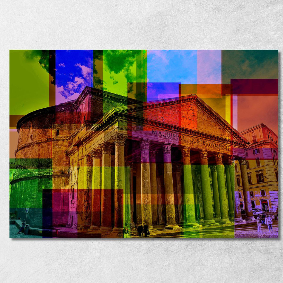 Quadro Astratto Roma Colori Sul Pantheon abs67 quadro stampato su tela Quadro Astratto Roma Colori Sul Pantheon abs67 quadro stampato su tela