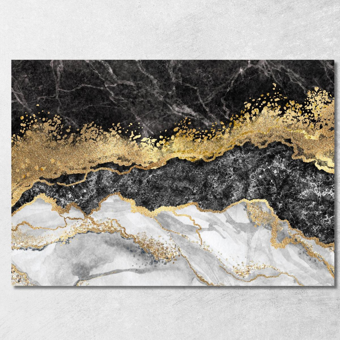Quadro Effetto Marmo Nero Oro Elegante abs81 quadro stampato su tela Quadro Effetto Marmo Nero Oro Elegante abs81 quadro stampato su tela