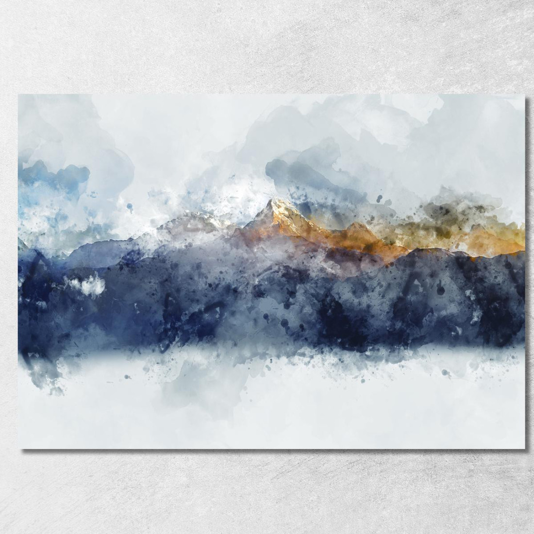 Quadro Paesaggio Montagna Astratto Acquerello abs88 quadro stampato su tela Quadro Paesaggio Montagna Astratto Acquerello abs88 quadro stampato su tela