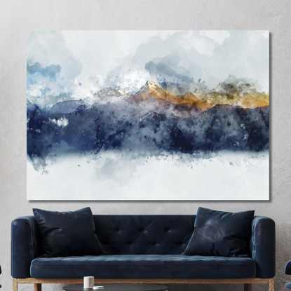 Quadro Paesaggio Montagna Astratto Acquerello abs88 quadro stampato su tela