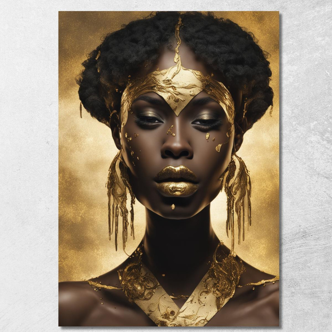 Quadro Donna Africana Con Corona Dorata Regalità E Stile afr3 quadro stampato su tela Quadro Donna Africana Con Corona Dorata Regalità E Stile afr3 quadro stampato su tela