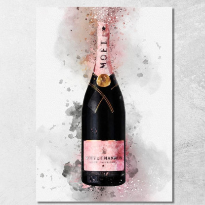 Quadro Moderno Champagne Astratto Moet Et Chandon Sfumature Rosa chm4 quadro stampato su tela