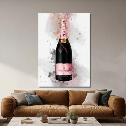 Quadro Moderno Champagne Astratto Moet Et Chandon Sfumature Rosa chm4 quadro stampato su tela