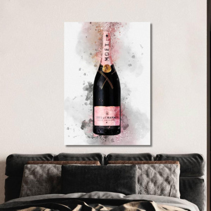 Quadro Moderno Champagne Astratto Moet Et Chandon Sfumature Rosa chm4 quadro stampato su tela