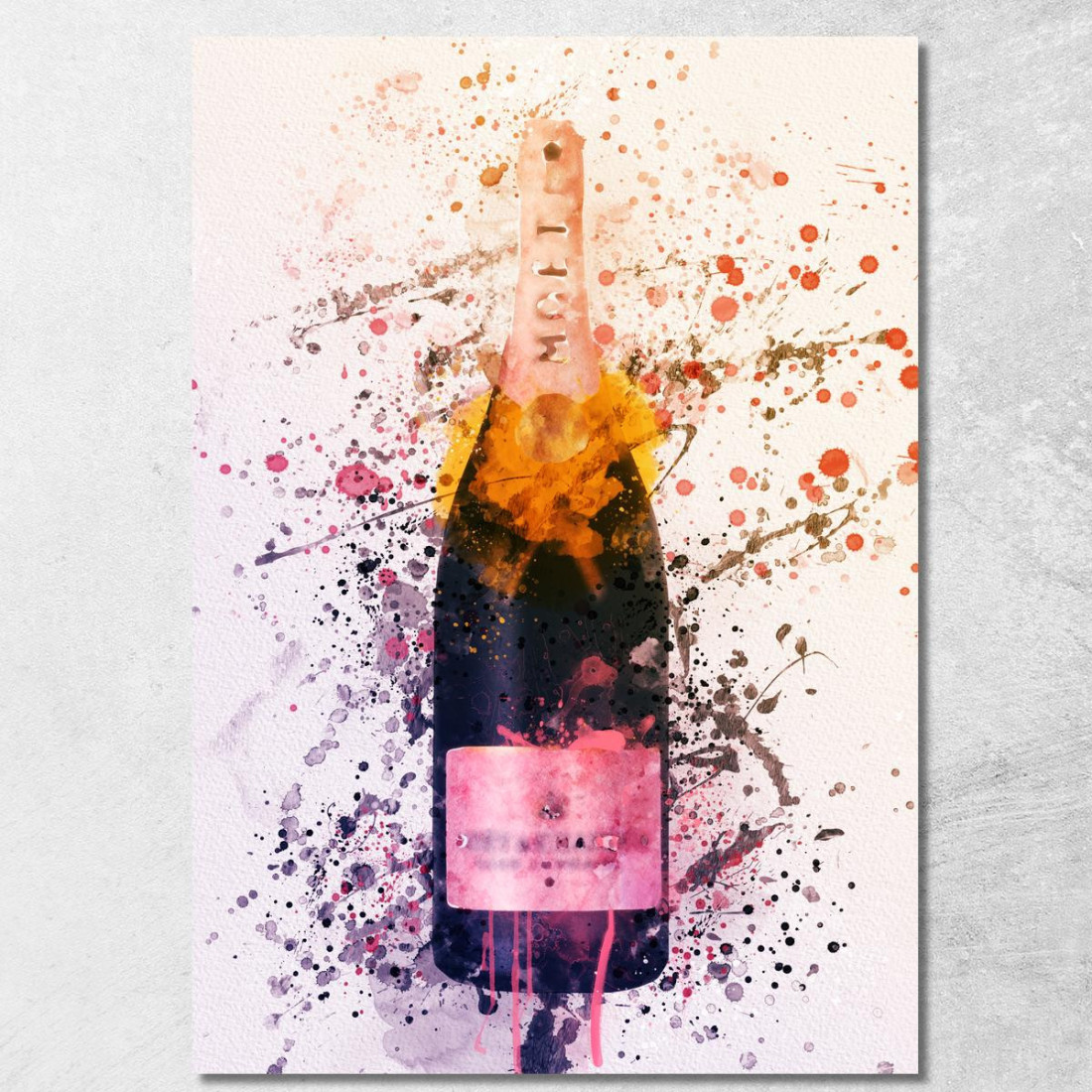 Quadro Moderno Champagne Astratto Moet Et Chandon Schizzi Viola Dorato chm7 quadro stampato su tela Quadro Moderno Champagne Astratto Moet Et Chandon Schizzi Viola Dorato chm7 quadro stampato su tela