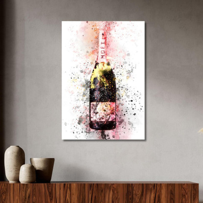 Quadro Moderno Champagne Astratto Moet Et Chandon Schizzi Viola Trasparente chm8 quadro stampato su tela