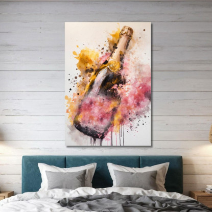 Quadro Moderno Champagne Astratto Giallo E Rosa Eleganza Esplosiva chm10 quadro stampato su tela