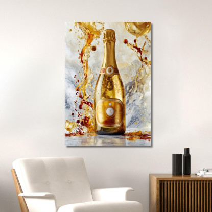 Quadro Moderno Champagne Dorata Lussuosa Vitalità chm14 quadro stampato su tela