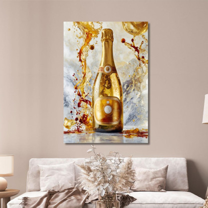 Quadro Moderno Champagne Dorata Lussuosa Vitalità chm14 quadro stampato su tela