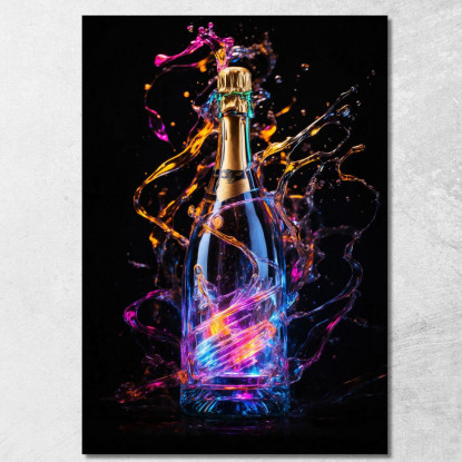 Quadro Moderno Champagne Luminoso Multicolore Energia Vivace chm15 quadro stampato su tela