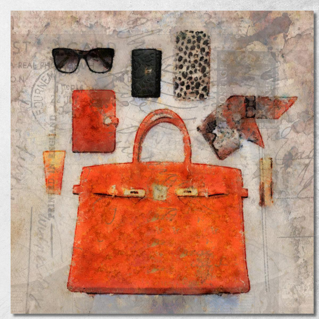 Quadro Accessori Femminili Con Borsa Hermès Fashion fsn2 quadro stampato su tela Quadro Accessori Femminili Con Borsa Hermès Fashion fsn2 quadro stampato su tela