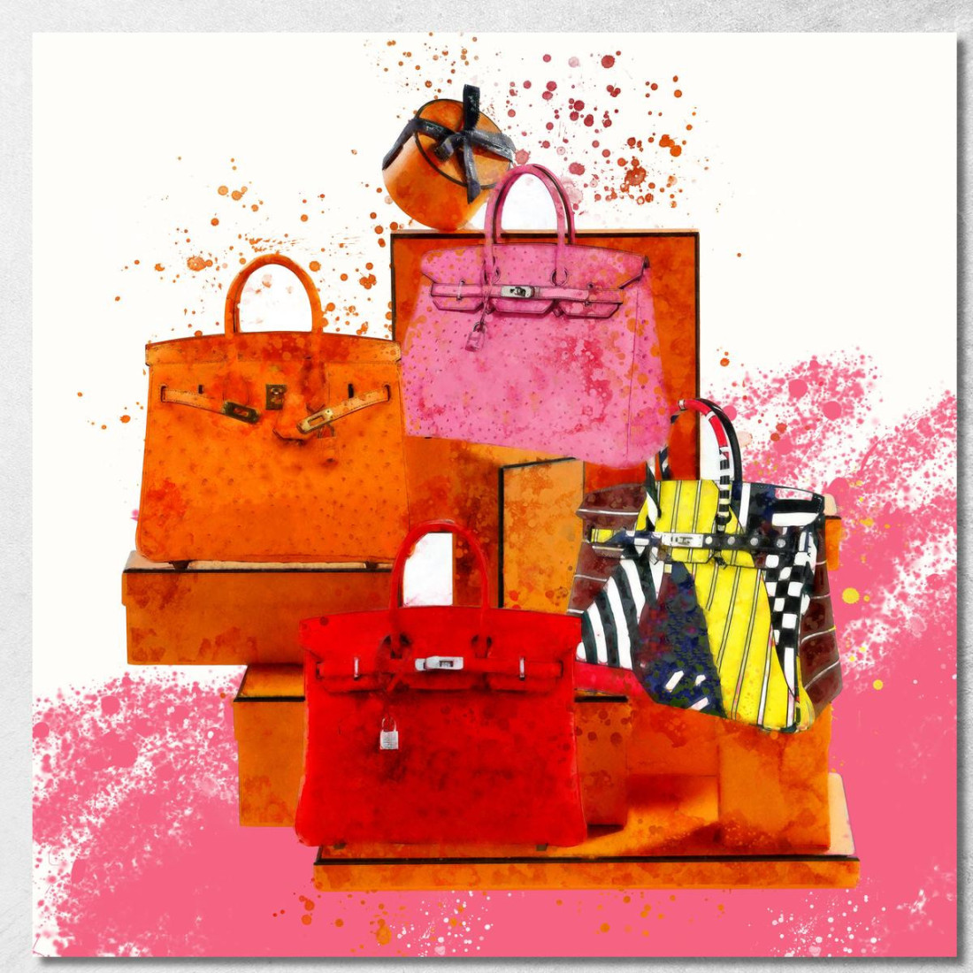 Quadro Borse Colorate Moderne Fashion fsn7 quadro stampato su tela Quadro Borse Colorate Moderne Fashion fsn7 quadro stampato su tela