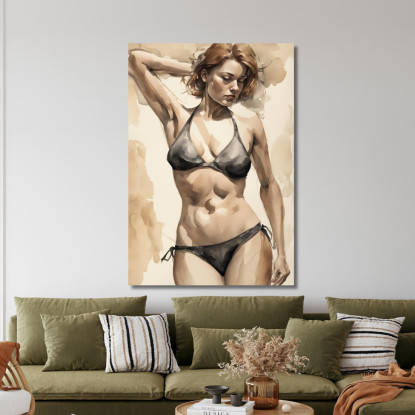 Quadro Donna Acquerello Figura Artistica Fashion fsn21 quadro stampato su tela