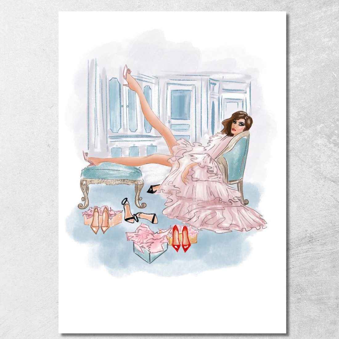 Quadro Donna Elegante Con Scarpe Fashion fsn35 quadro stampato su tela Quadro Donna Elegante Con Scarpe Fashion fsn35 quadro stampato su tela