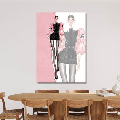 Quadro Illustrazione Moda Fashion Fashion fsn53 quadro stampato su tela