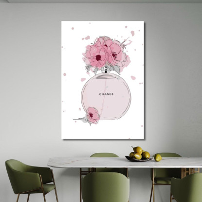 Quadro Profumo Con Fiori Rosa E Sfondo Bianco Fashion fsn67 quadro stampato su tela