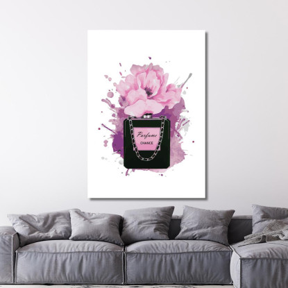 Quadro Profumo Rosa Con Fiore Viola Elegante Fashion fsn71 quadro stampato su tela