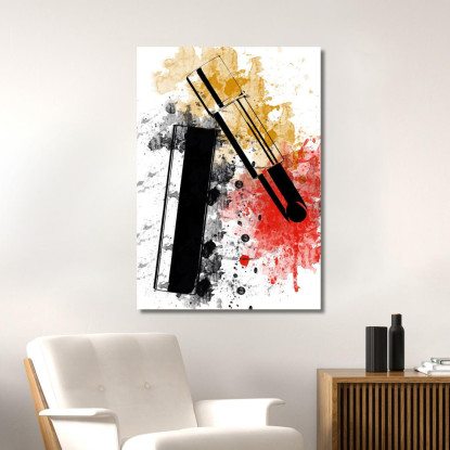 Quadro Stilizzato Rossetto Schizzi Astratti Nero E Rosso Fashion fsn88 quadro stampato su tela