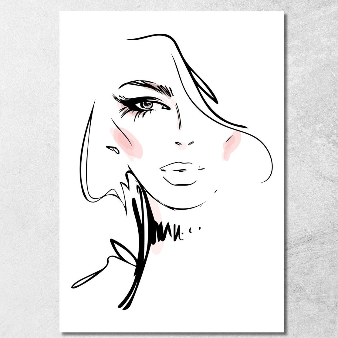 Quadro Volto Femminile Stilizzato Disegno Minimalista Fashion fsn94 quadro stampato su tela Quadro Volto Femminile Stilizzato Disegno Minimalista Fashion fsn94 quadro stampato su tela