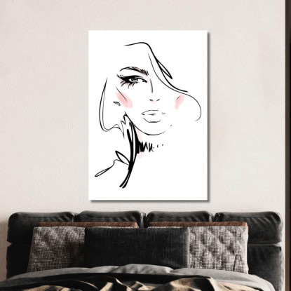 Quadro Volto Femminile Stilizzato Disegno Minimalista Fashion fsn94 quadro stampato su tela