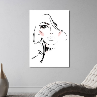 Quadro Volto Femminile Stilizzato Disegno Minimalista Fashion fsn94 quadro stampato su tela