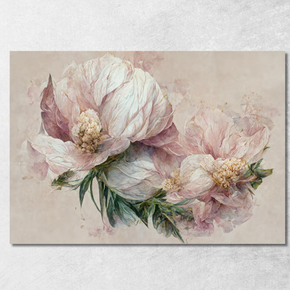 Quadro Artistico Floreale Stile Acquerello Con Fiori Delicati Quadro Moderno Fiori Astratti flp4 quadro stampato su tela