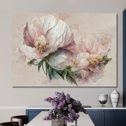 Quadro Artistico Floreale Stile Acquerello Con Fiori Delicati Quadro Moderno Fiori Astratti flp4 quadro stampato su tela