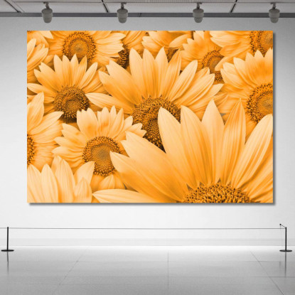 Quadro Composizione Di Girasoli Quadro Moderno Fiori Astratti flp7 quadro stampato su tela