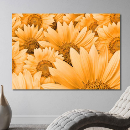 Quadro Composizione Di Girasoli Quadro Moderno Fiori Astratti flp7 quadro stampato su tela