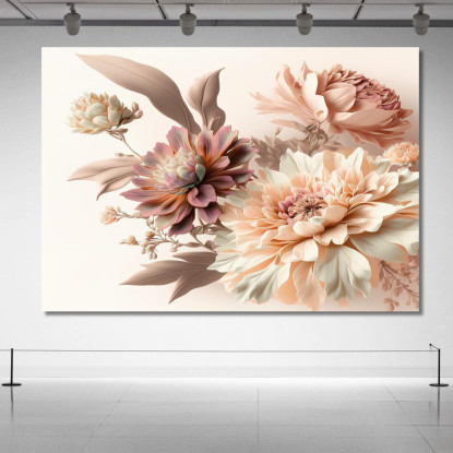 Quadro Fiori Rosa E Beige Acquerello Vintage Quadro Moderno Fiori Astratti flp21 quadro stampato su tela