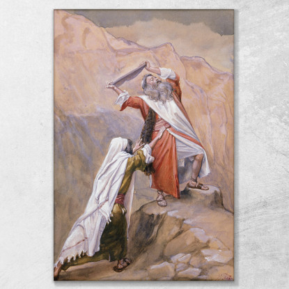 Mosè Distrugge Le Tavole Dei Dieci Comandamenti James Tissot jts65 quadro stampato su tela