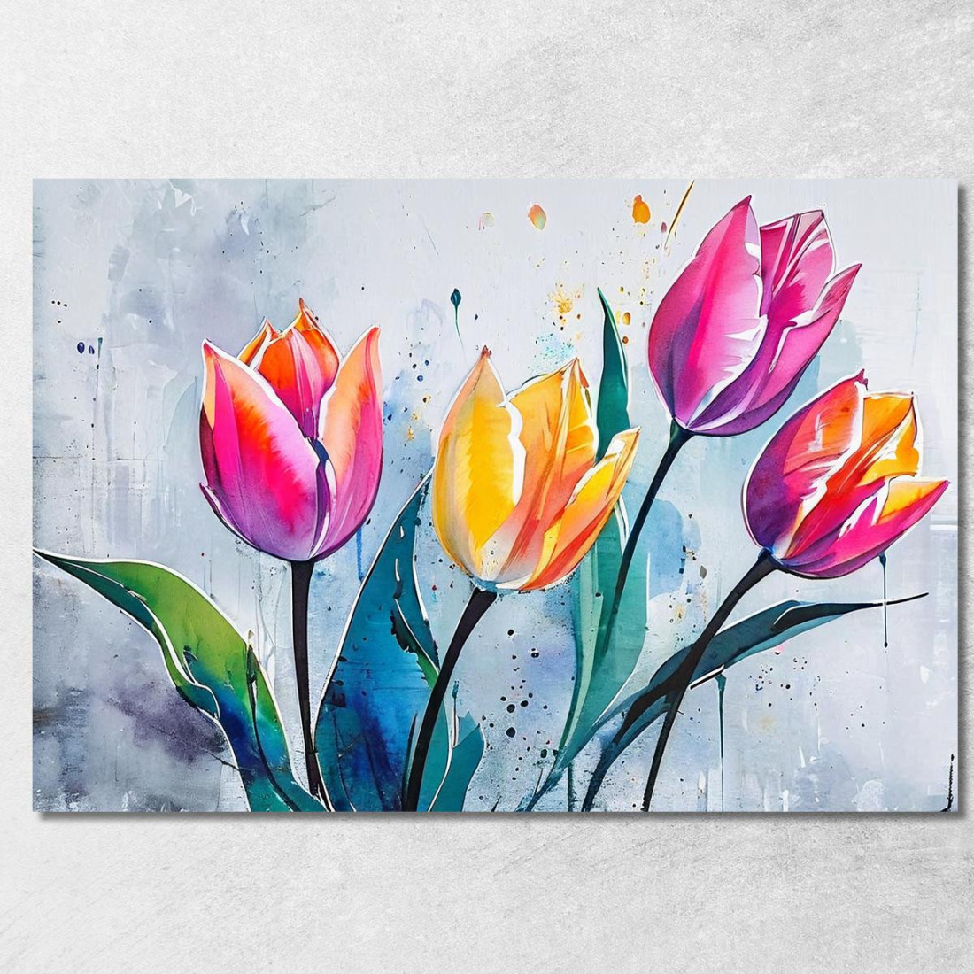Quadro Tulipani Colorati Sfondo Astratto Quadro Moderno Fiori Astratti flp42 quadro stampato su tela Quadro Tulipani Colorati Sfondo Astratto Quadro Moderno Fiori Astratti flp42 quadro stampato su tela