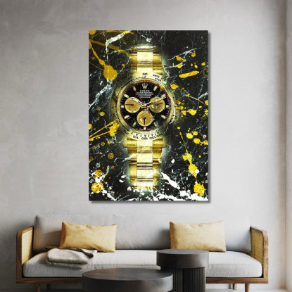 Quadro Moderno Orologio Golden Marble Daytona Dream rlx2 quadro stampato su tela