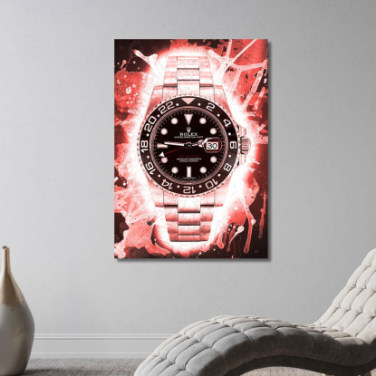 Quadro Moderno Orologio Red Blur Gmt rlx4 quadro stampato su tela