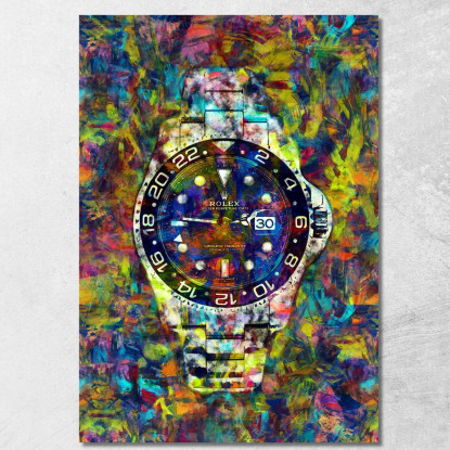 Quadro Moderno Orologio Colorful Dream rlx5 quadro stampato su tela