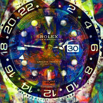 Quadro Moderno Orologio Colorful Dream rlx5 quadro stampato su tela