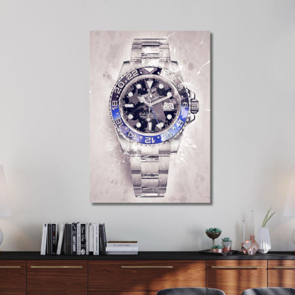 Quadro Moderno Orologio Classic Gmt Batman rlx6 quadro stampato su tela