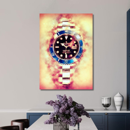 Quadro Moderno Orologio Desert Fire Light Gmt rlx8 quadro stampato su tela