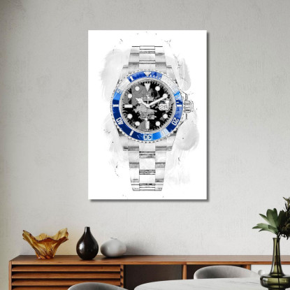 Quadro Moderno Orologio Submariner Bianco rlx10 quadro stampato su tela