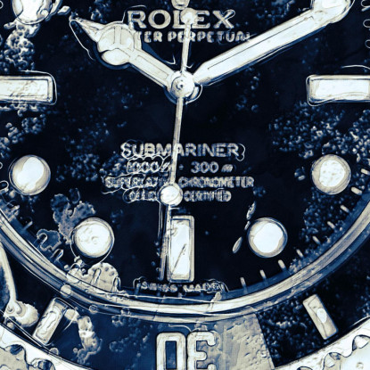 Quadro Moderno Orologio Black Submariner Su Sfondo Colorato rlx12 quadro stampato su tela