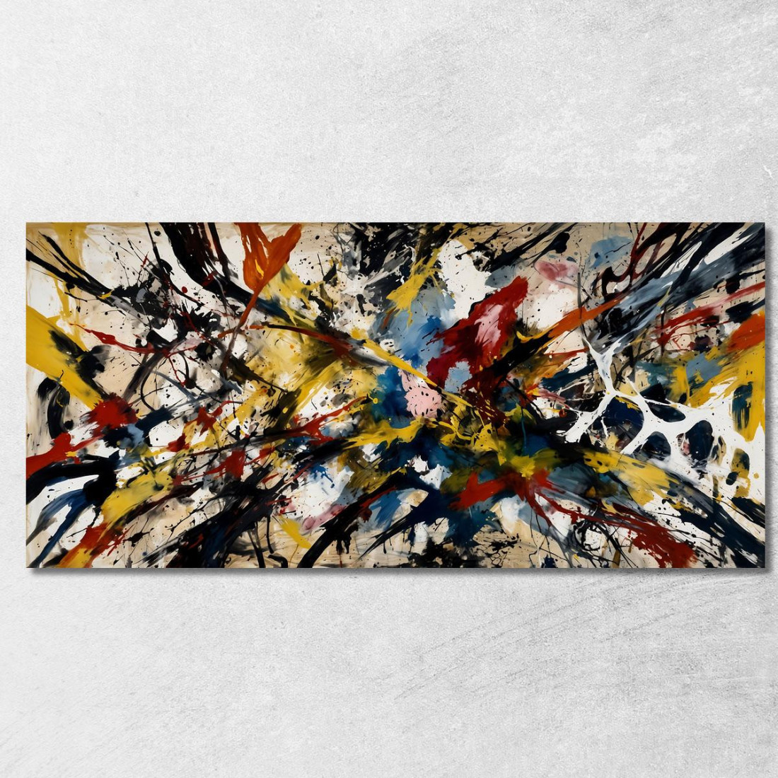 Caos Ordinato Stile Jackson Pollock ijsp5 quadro stampato su tela