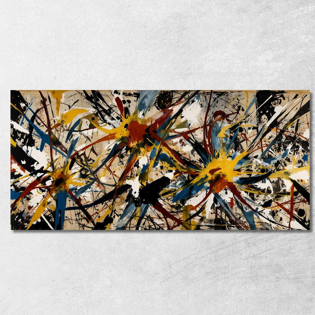 Dinamica Radiale Stile Jackson Pollock ijsp8 quadro stampato su tela Dinamica Radiale Stile Jackson Pollock ijsp8 quadro stampato su tela
