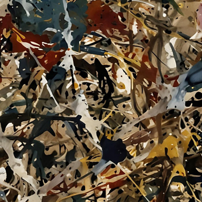 Numero 1 Ispirato Jackson Pollock ijsp14 quadro stampato su tela