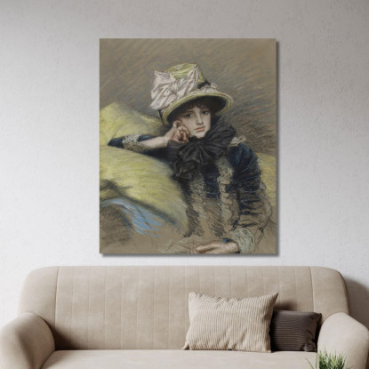 Ritratto Di Giovane Donna James Tissot jts73 quadro stampato su tela