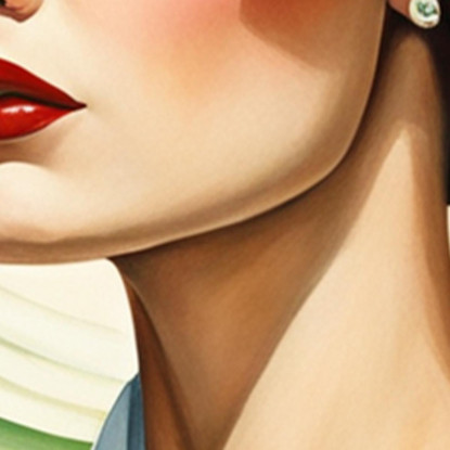 Signora Con Cappello Verde 2 Stile Tamara de Lempicka ilmt8 quadro stampato su tela
